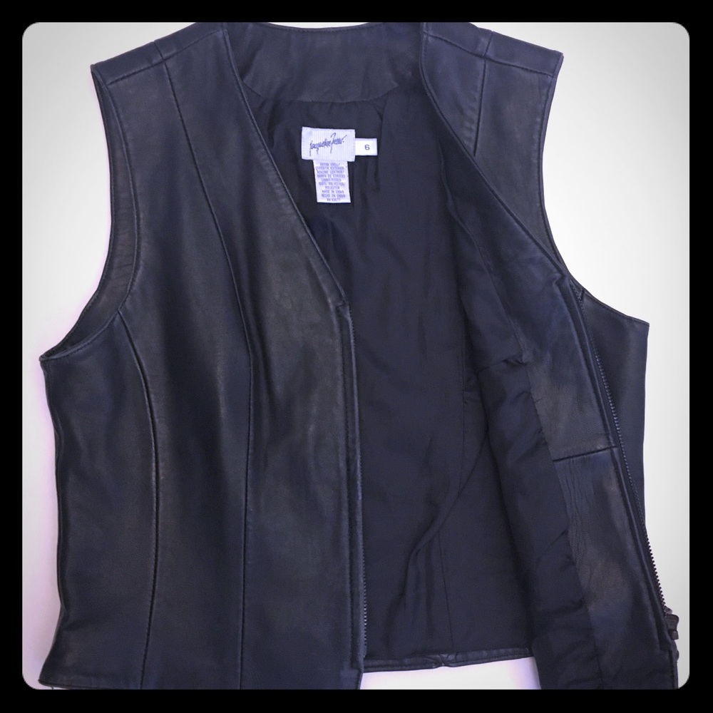 Jacqueline Ferrar Vintage Leather Vest. EUC